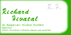 richard hivatal business card