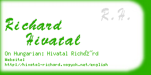 richard hivatal business card